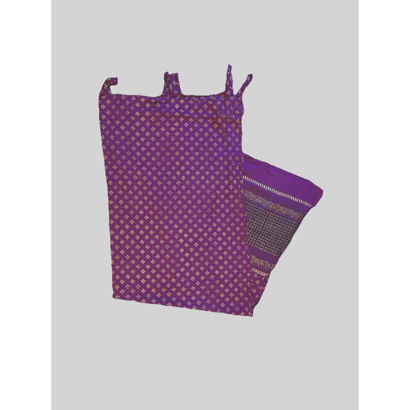 1 Saffron Marigold Luxury Discontinued Indian Sari Curtain Hand Block Printed - Picture 3 of 6